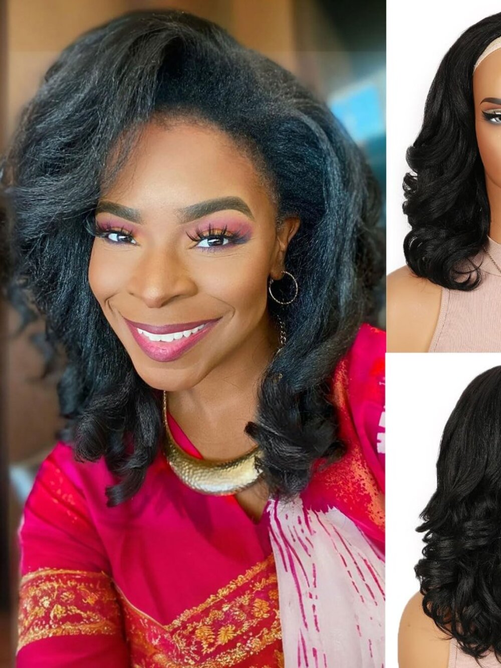 New FANCEE Yaki Curly Half Wig Loose Curly Synthetic Kinky Straight Wig